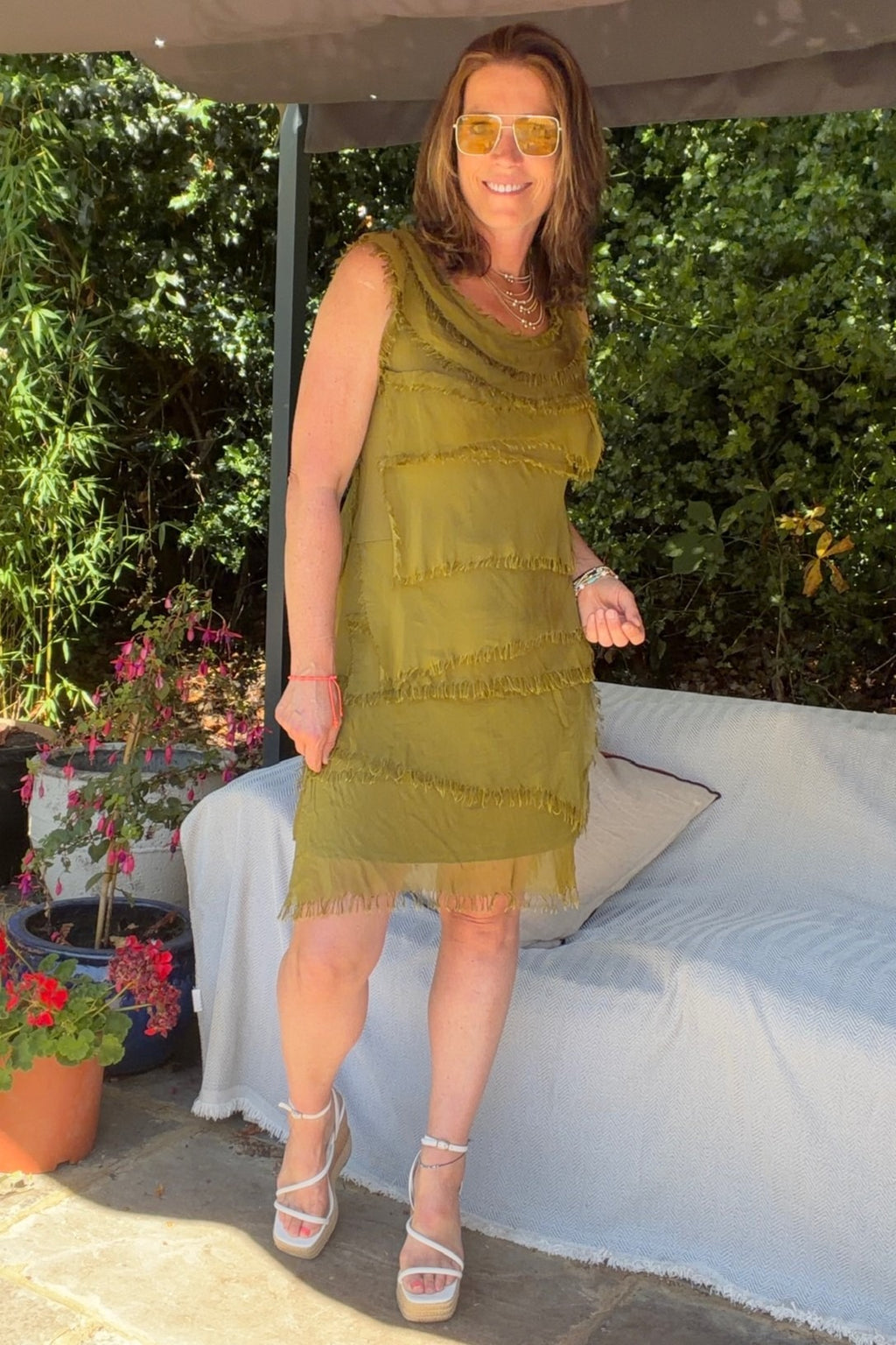 The Rina Ruffle Midi Dress