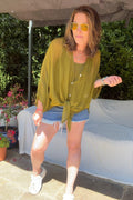 Zweiteilige Seidenbluse