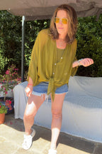 Zweiteilige Seidenbluse