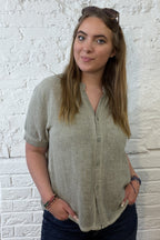 Pia Relaxed Cotton-Linen Shirt
