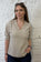 Cotton & Linen Mix Shirred Sleeve Top