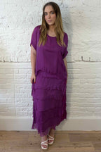 Kleid mit Seiden-Overlay