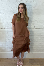 Kleid mit Seiden-Overlay