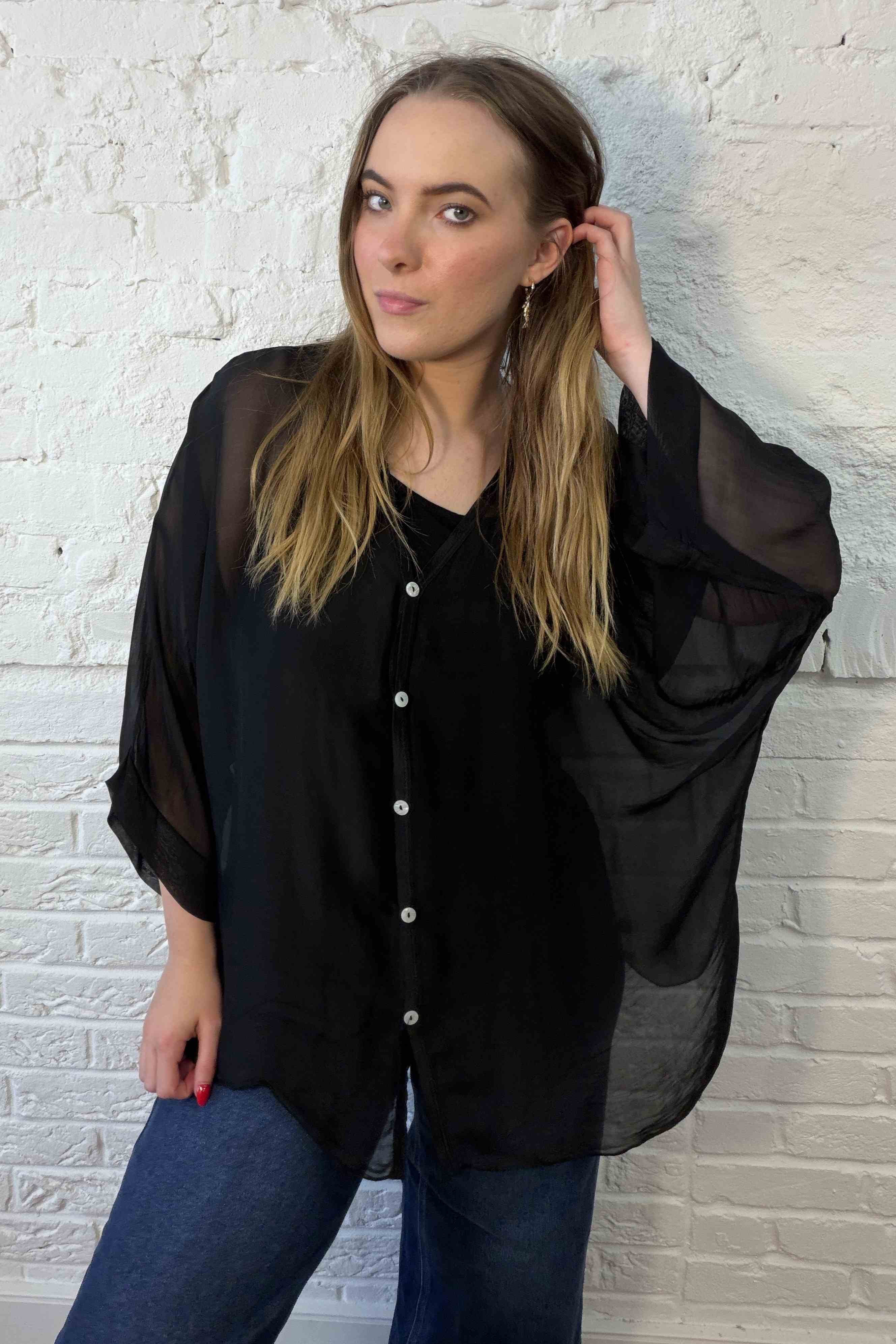 Zweiteilige Seidenbluse