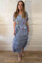 Floral Silk Overlay Dress