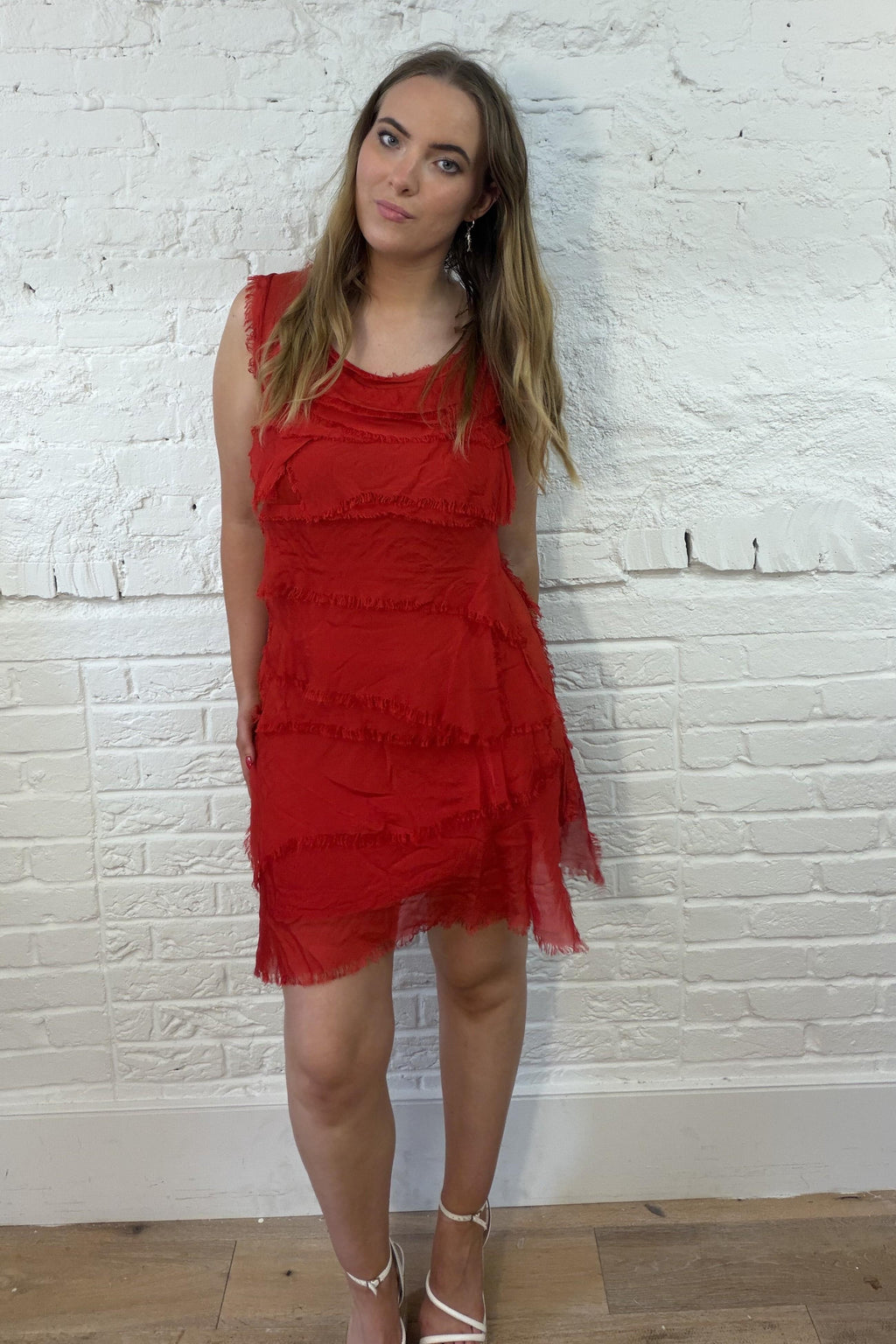 The Rina Ruffle Midi Dress