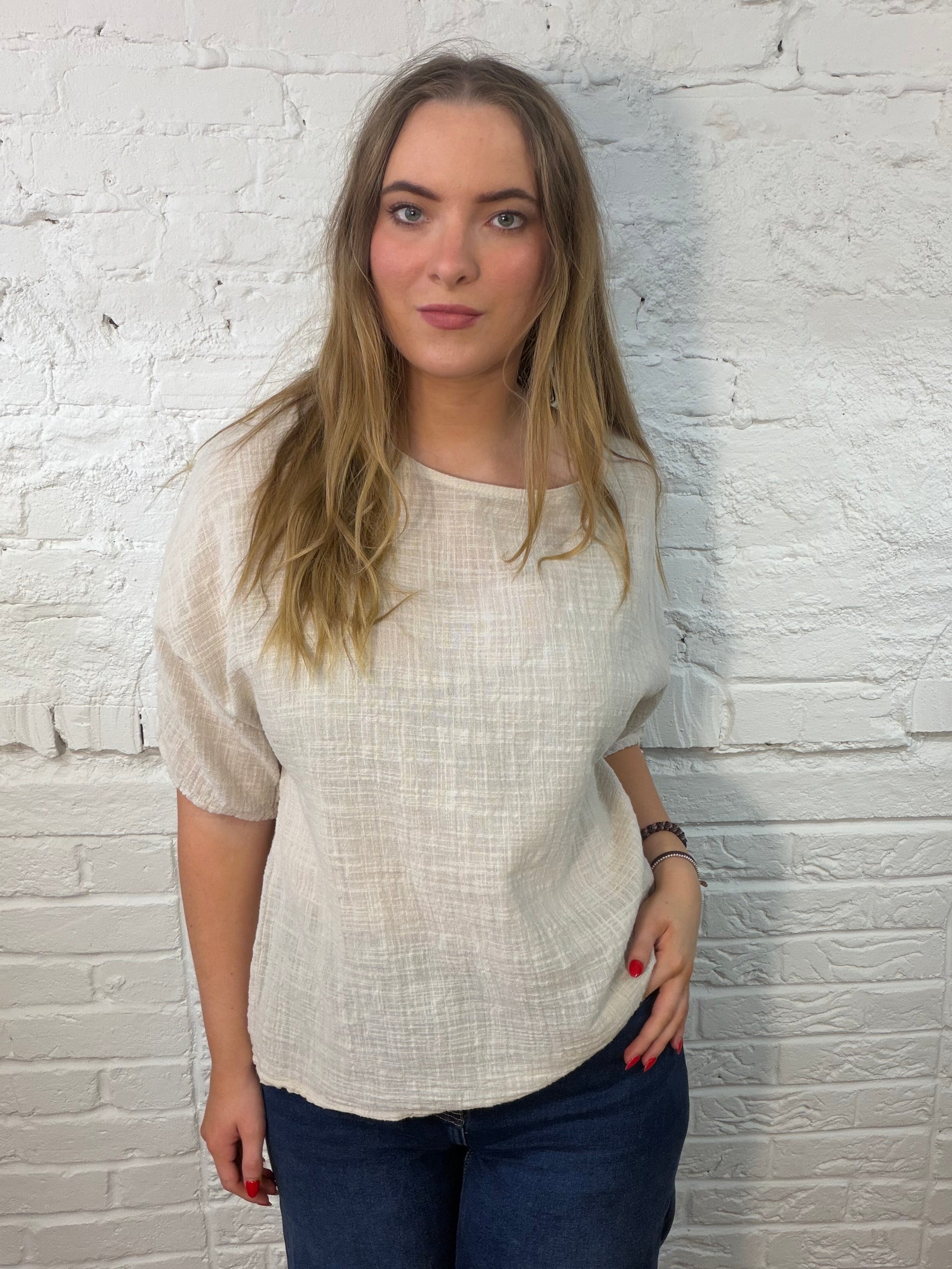 100% Cotton Plain Short Sleeve Top (Larger Fit)