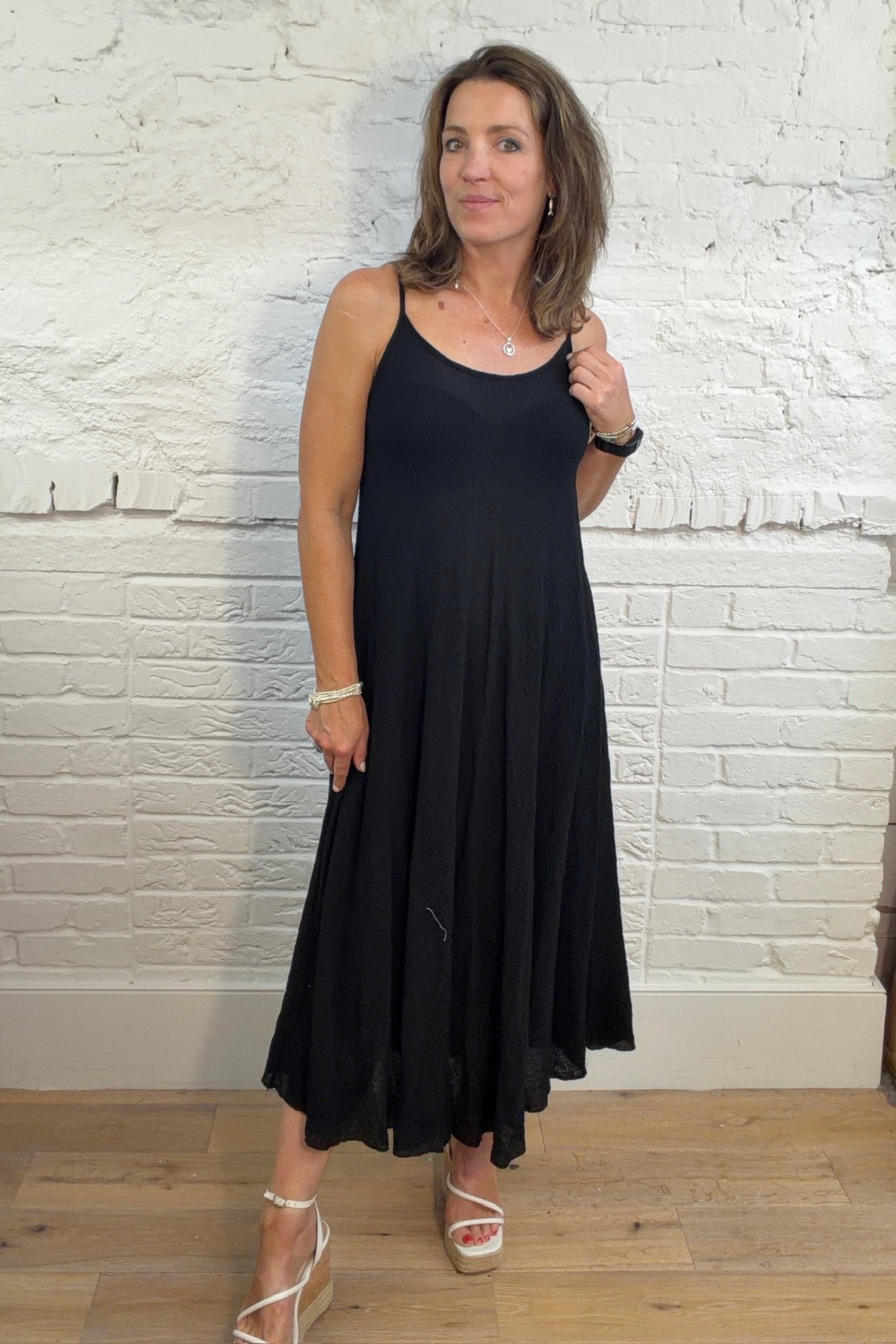 Vestido largo con tiras