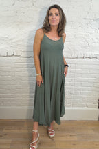 Vestido largo con tiras