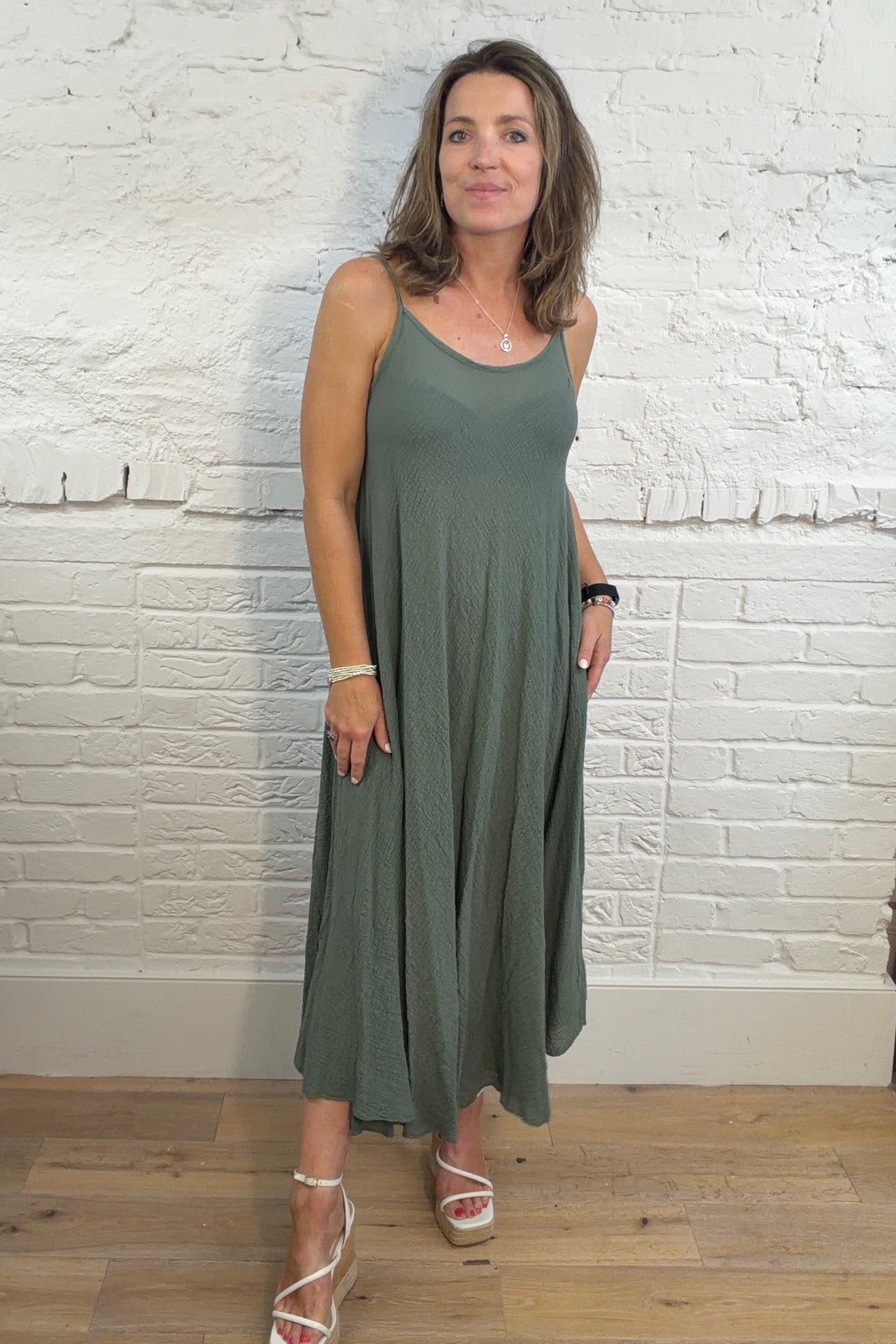 Vestido largo con tiras
