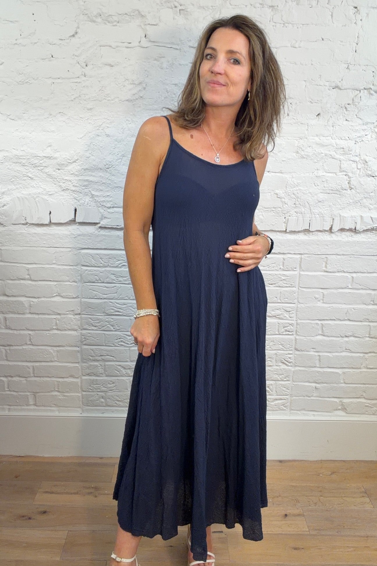 Vestido largo con tiras