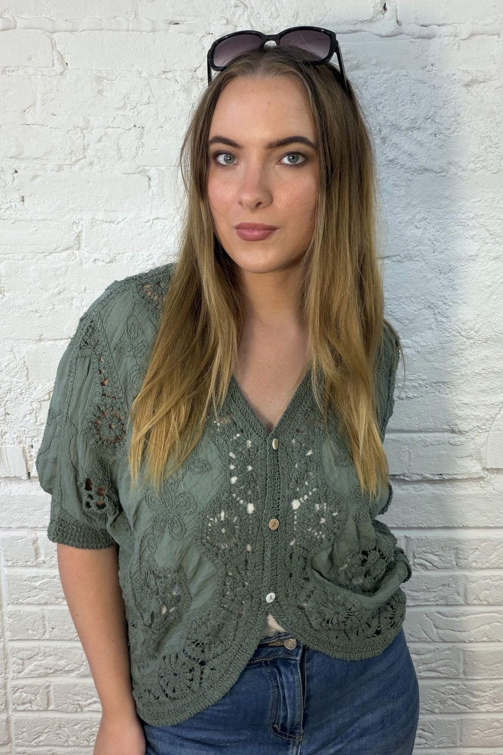 The Nell Embroidery Cotton Crochet Top