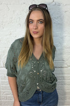 The Nell Embroidery Cotton Crochet Top