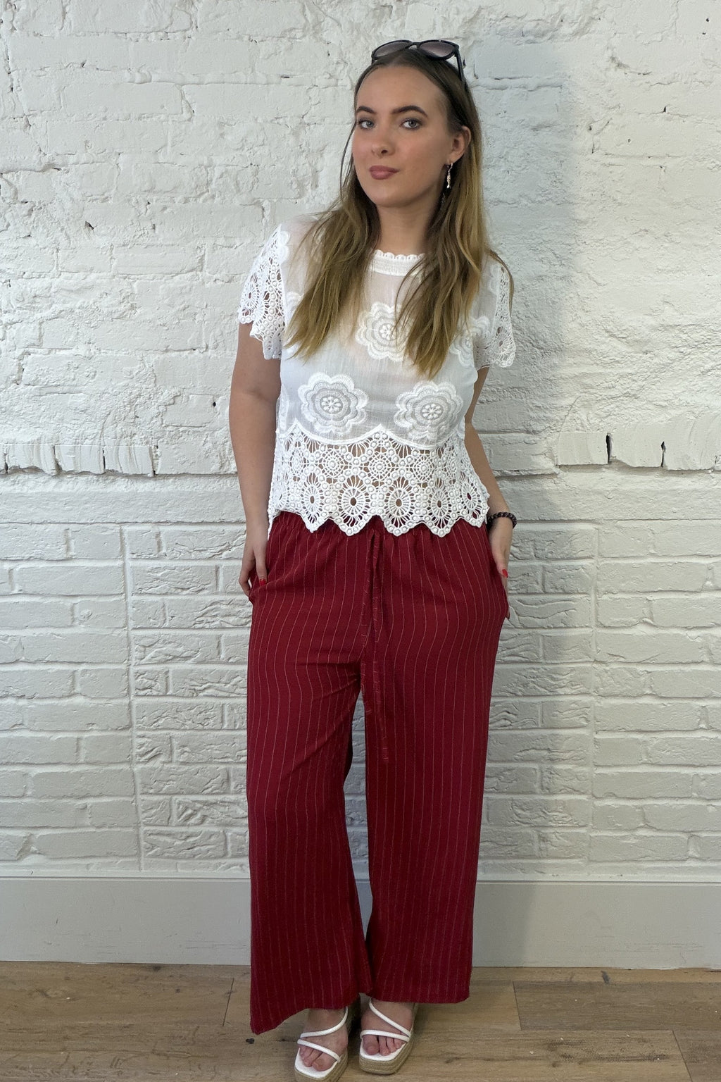 Birgitta Pinstripe Wide Leg Trousers