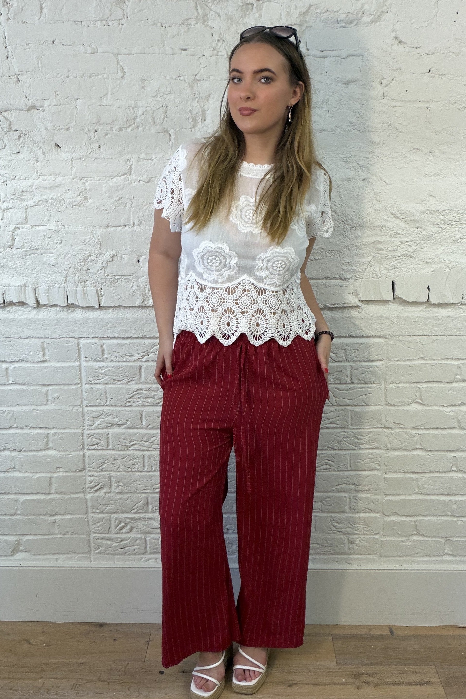 Birgitta Pinstripe Wide Leg Trousers