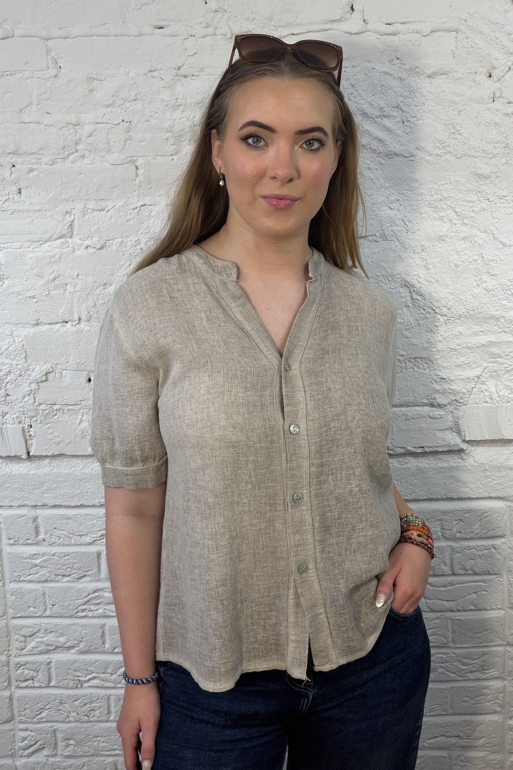 Pia Relaxed Cotton-Linen Shirt