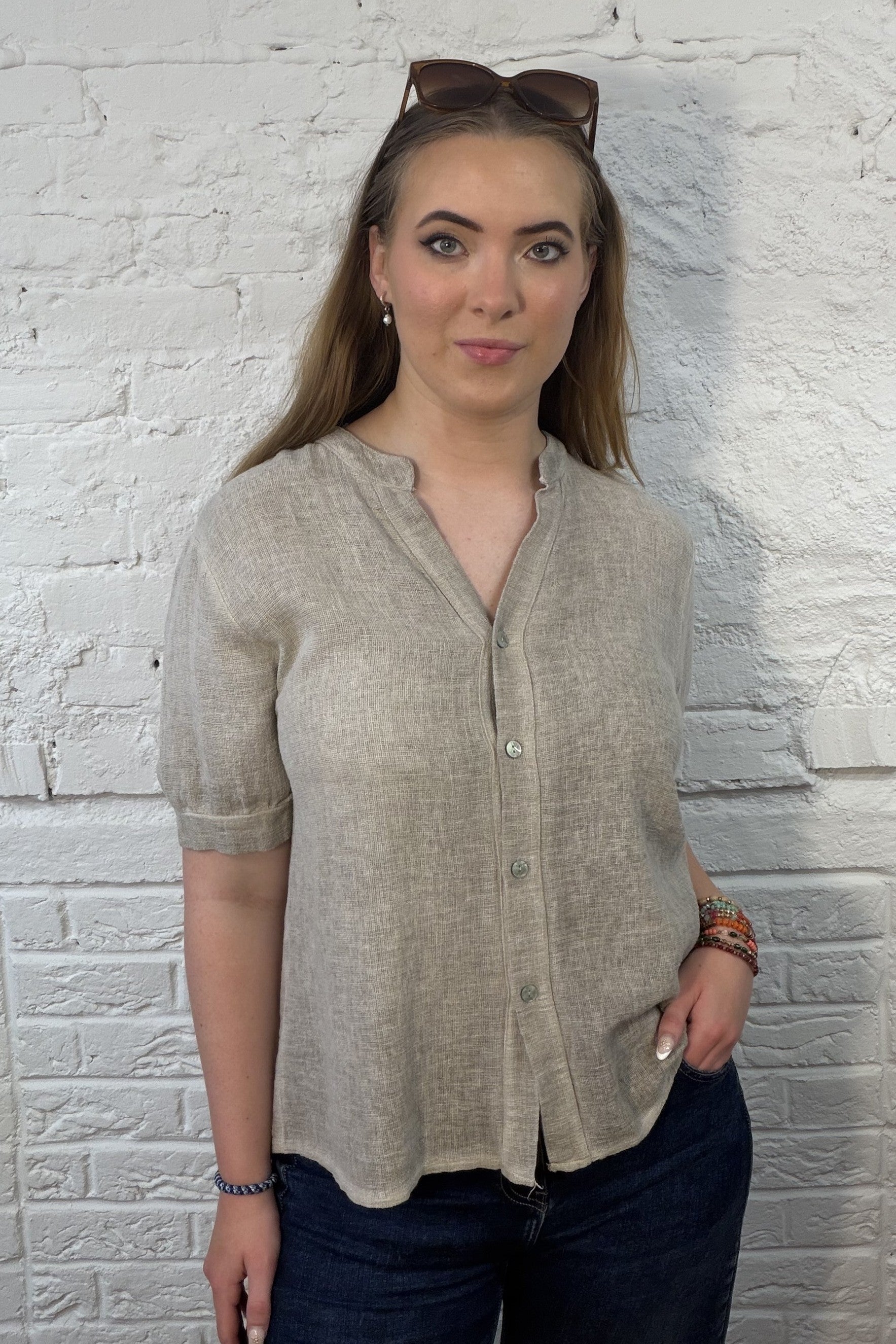 Pia Relaxed Cotton-Linen Shirt
