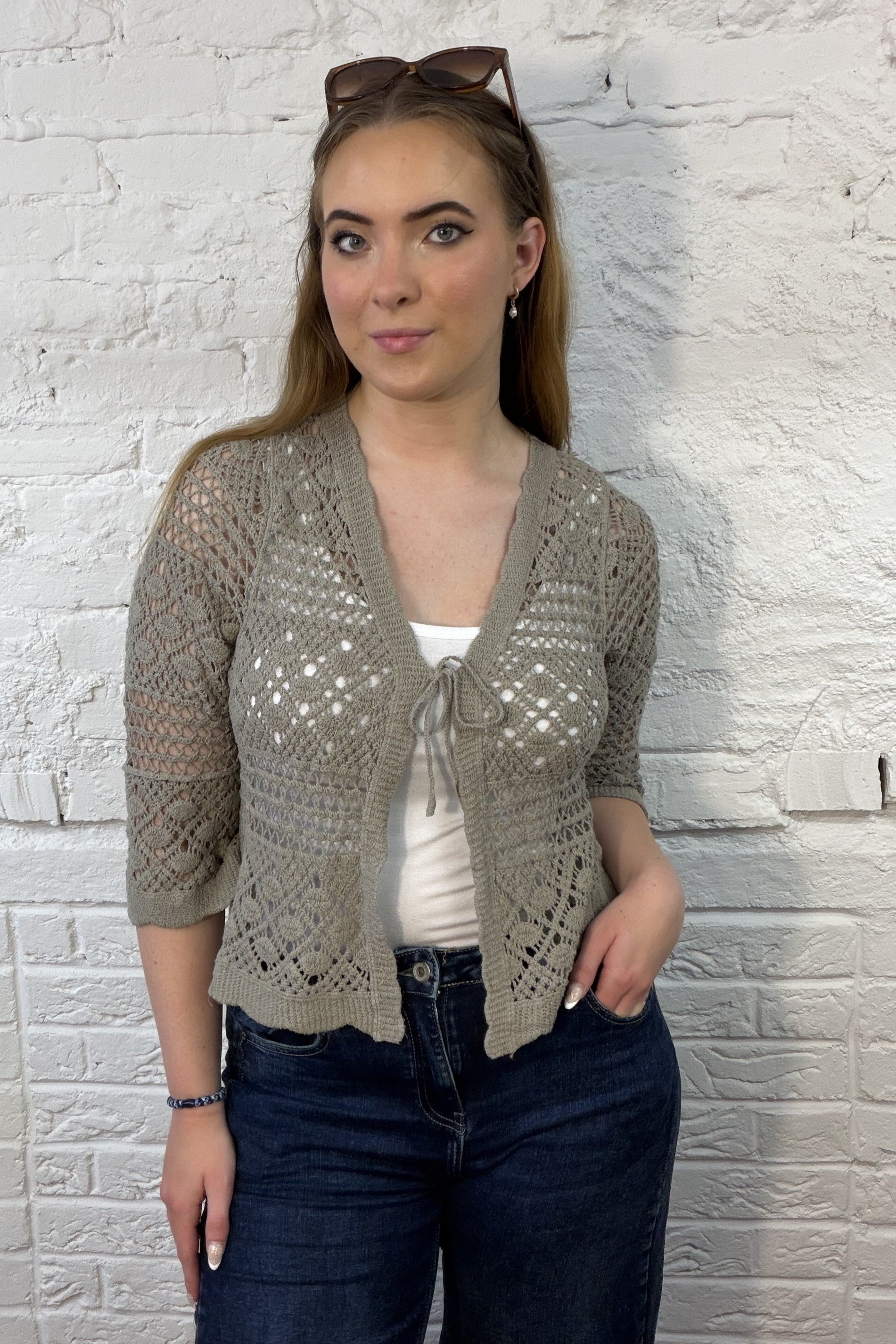 Crochet Tie Cardigan