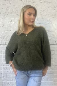Fluffy V Neck Knit