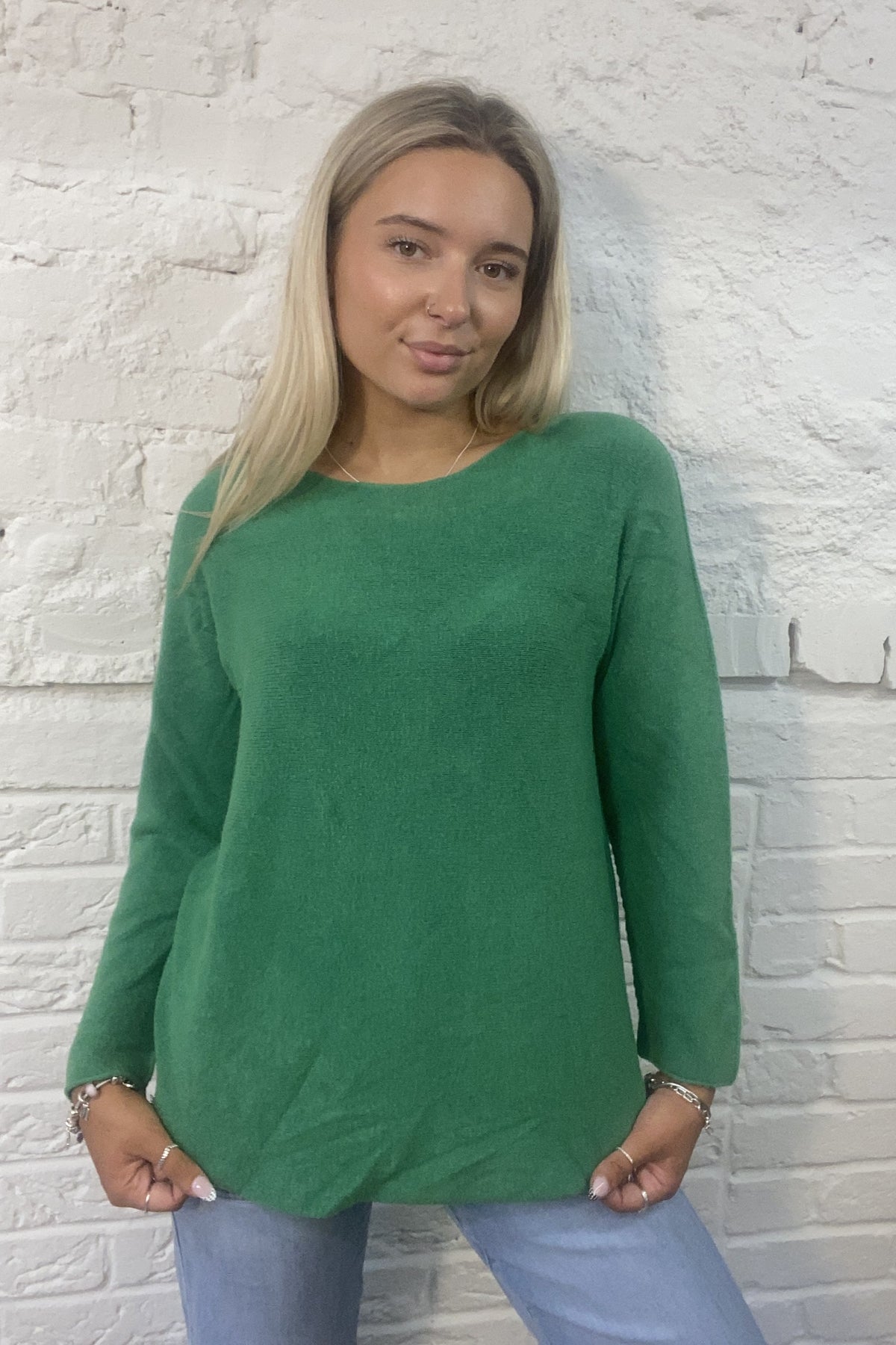 Phoebe Curved Hem Round Neck