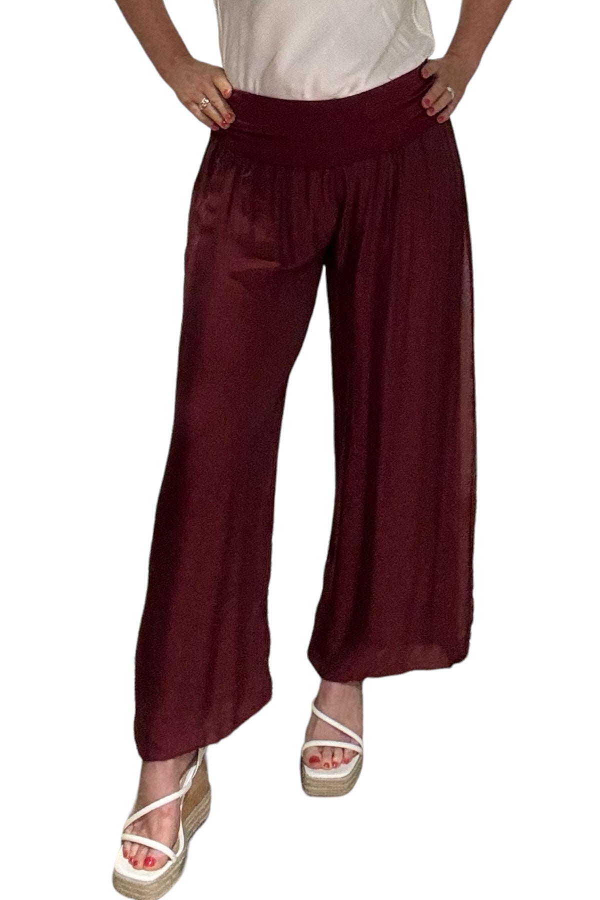 Silk Waistband Trousers