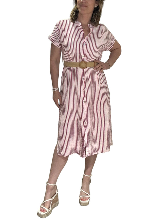 Striped Cotton Gauze Dress