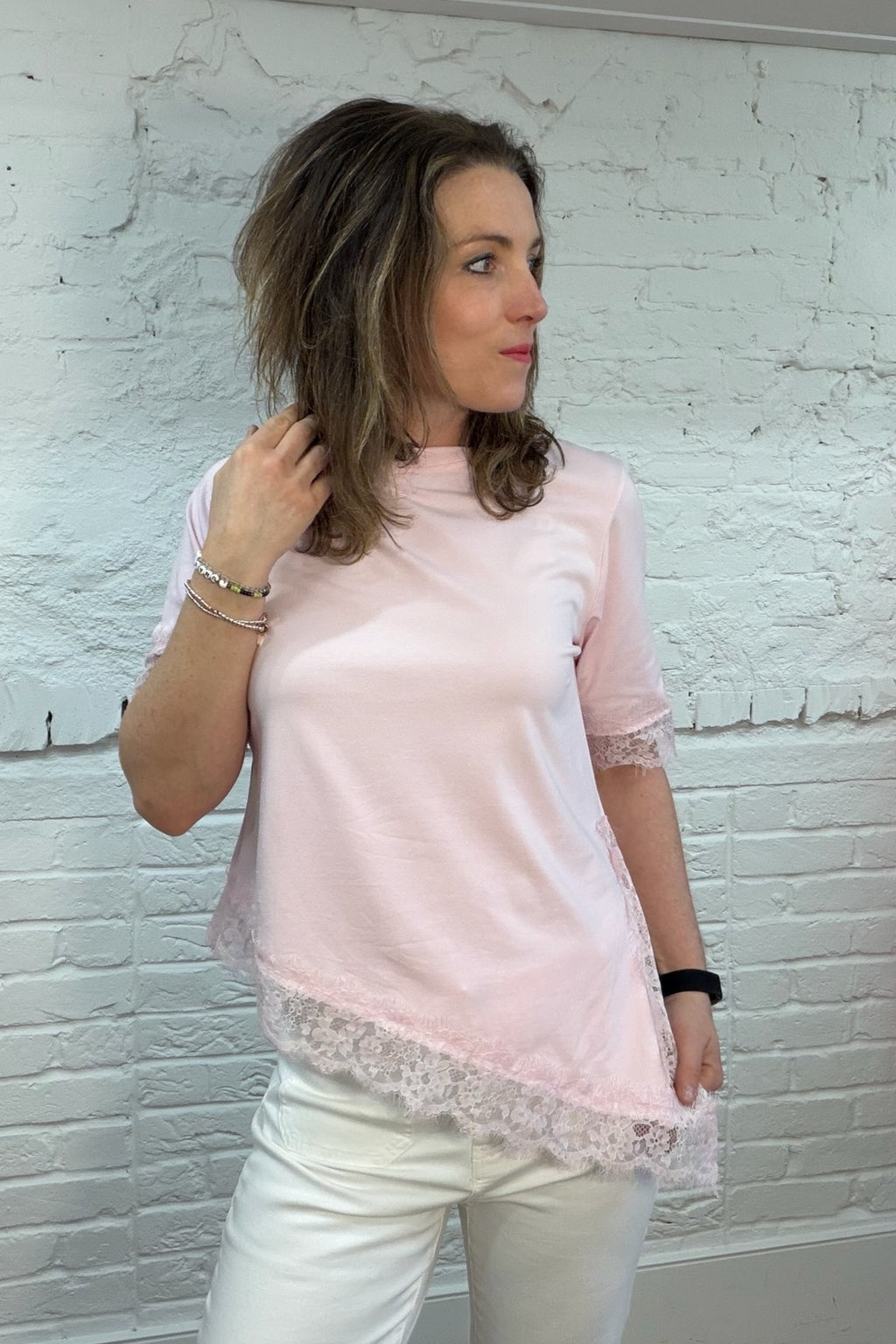 Remi Lace Trim Asymmetric Top