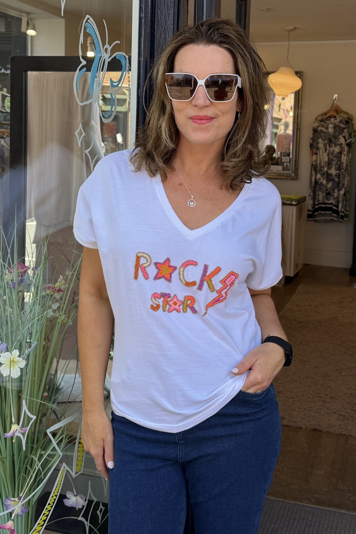 Rock Star Beaded Tee