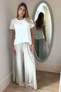 Circle Print Wide Leg Trouser