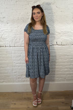 Short Ditsy Floral Smocked Dress