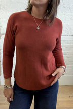 Phoebe Curved Hem Round Neck