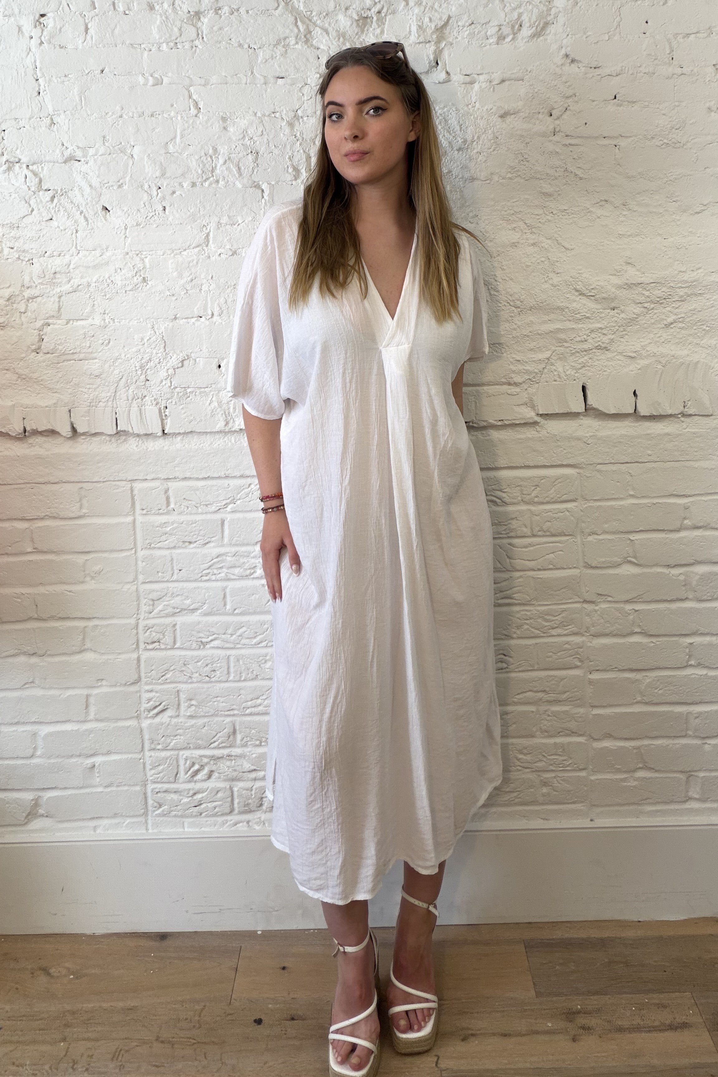 Aziza Crinkle Kaftan Dress