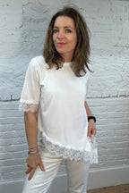 Remi Lace Trim Asymmetric Top