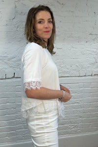 Remi Lace Trim Asymmetric Top