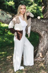 Patchwork Knit Cardigan