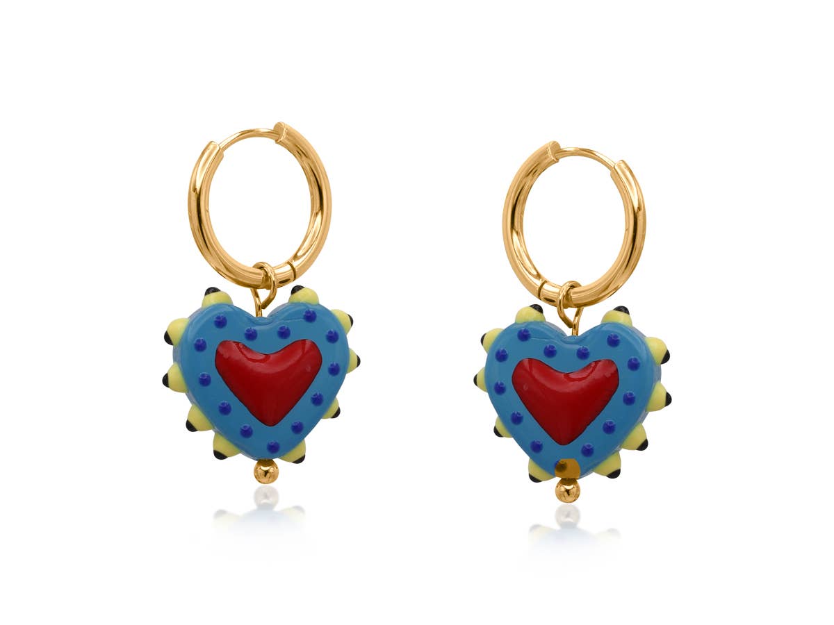 SANTA FE HEART CHARM EARRINGS