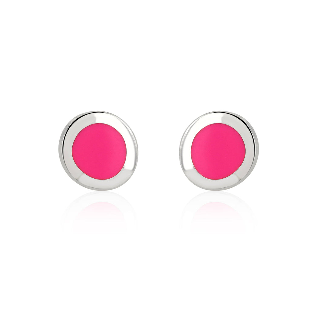 Electric Pink Enamel Studs