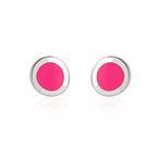 Electric Pink Enamel Studs
