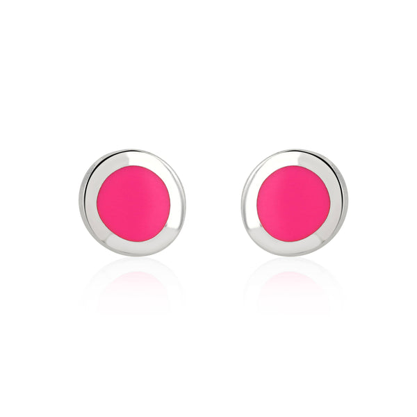 Electric Pink Enamel Studs