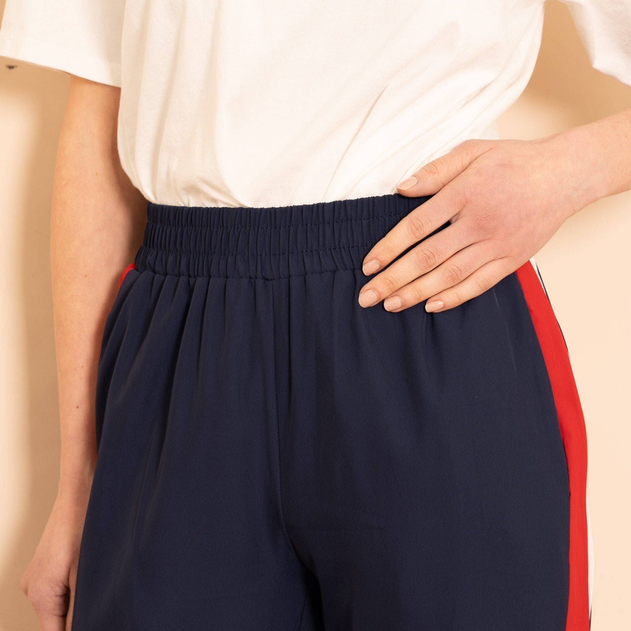 Double Stripe Wide Leg Trousers