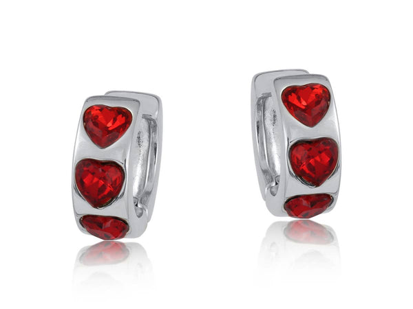 Hattie Heart Stones Hoop Earrings