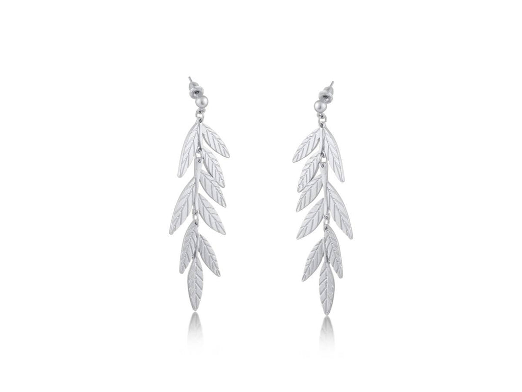 Freya Long Leaf Dangle Earrings