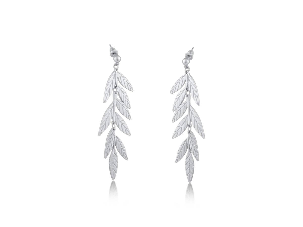 Freya Long Leaf Dangle Earrings