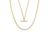 Marina Two Layered Chain Long Necklace with T-bar