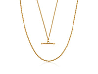 Marina Two Layered Chain Long Necklace with T-bar