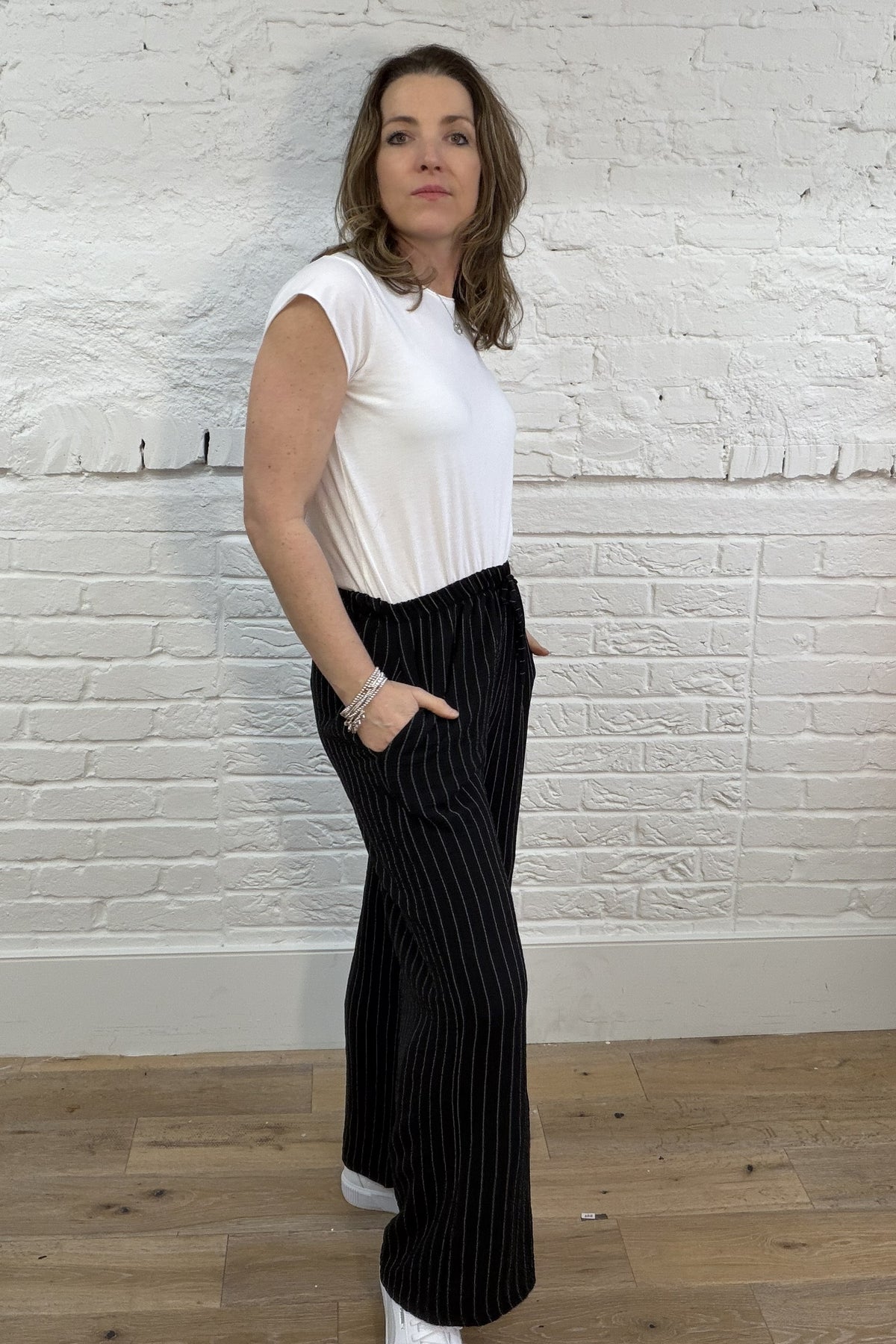 Birgitta Pinstripe Wide Leg Trousers