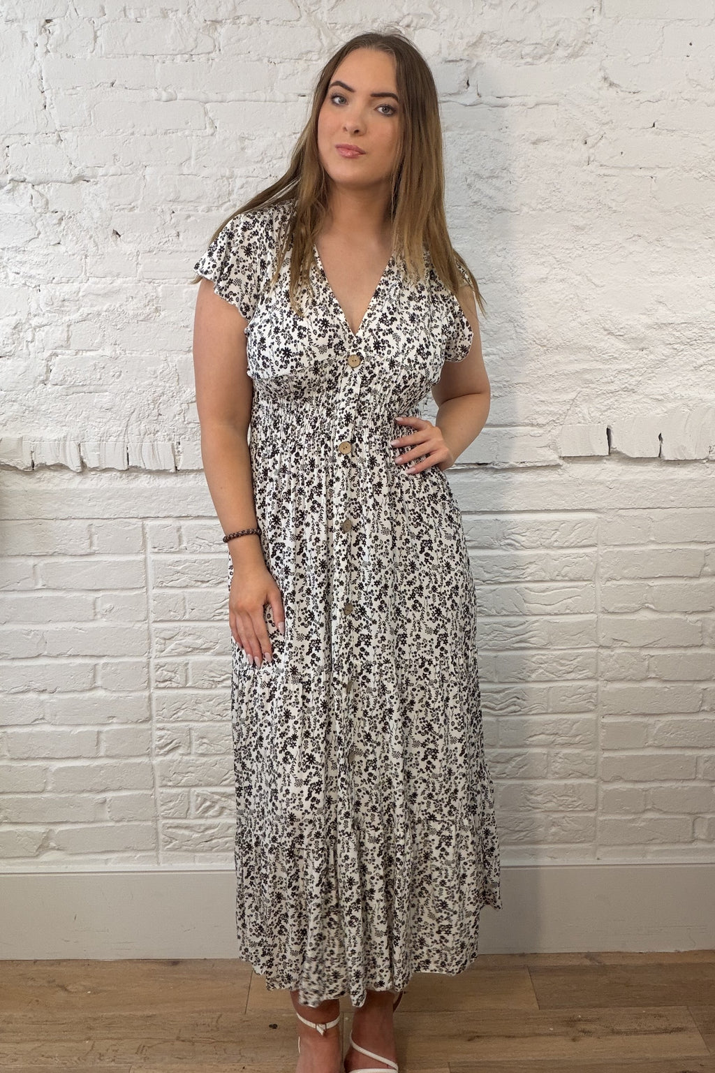 Floral Button Maxi Dress