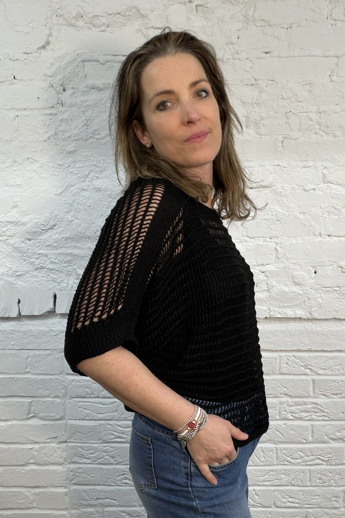 Ramona Open Weave Batwing Knit