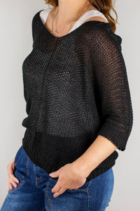 Mesh V-Neck Jumper