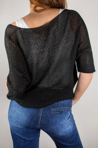 Mesh V-Neck Jumper